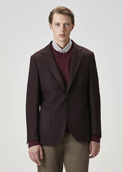 Beymen Club Plum Wool Cachet Jacket - 3