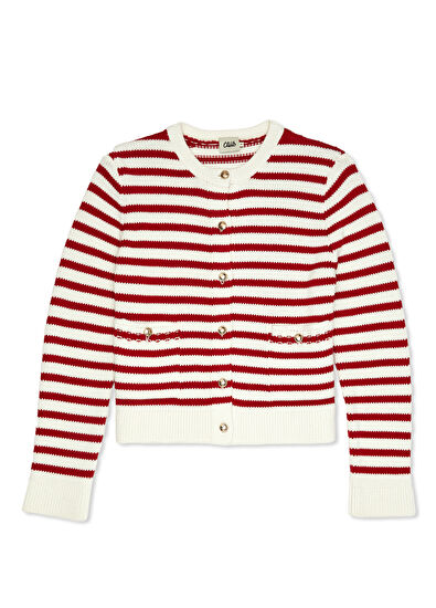 Beymen Club Red White Striped Knit Jacket - 7