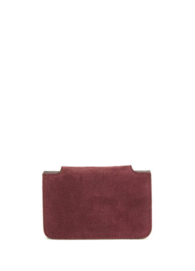 Beymen Club Burgundy Women's Suede Card Holder - 3