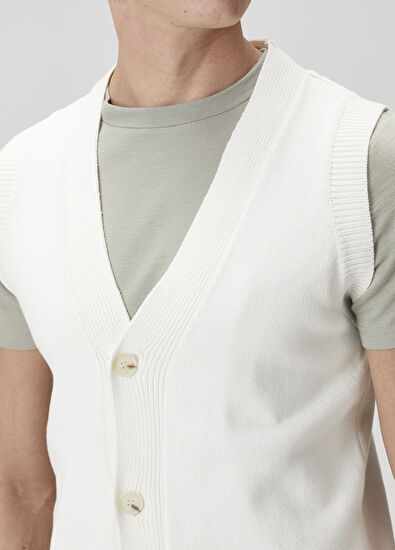 Beymen Club White Knit Vest - 6