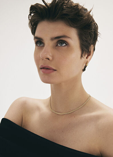 Orena Jewelry Herringbone 14 Ayar Altın Kadın Kolye - 3