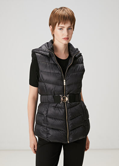 Beymen Club Siyah Kapüşonlu Yelek - 3