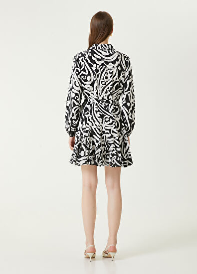 Beymen Club Siyah Beyaz Mini Elbise - 6