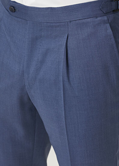 Rota Mavi Yün Pantolon - 4