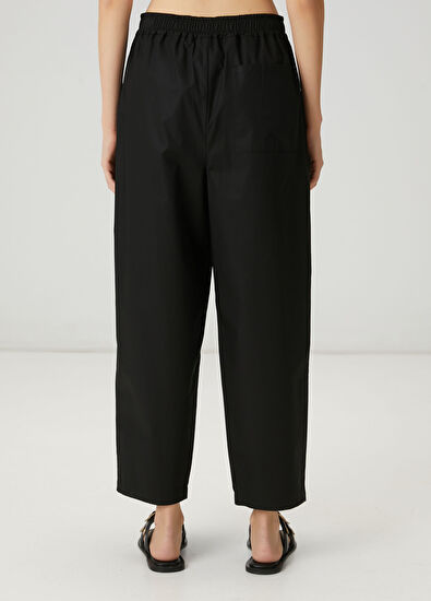 Beymen Club Siyah Bağcıklı Poplin Havuç Pantolon - 4