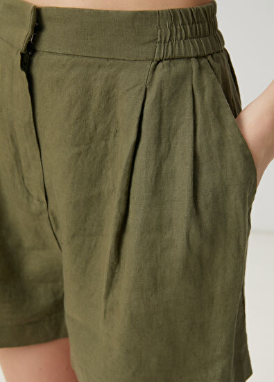 Beymen Club Haki Keten Şort - 7