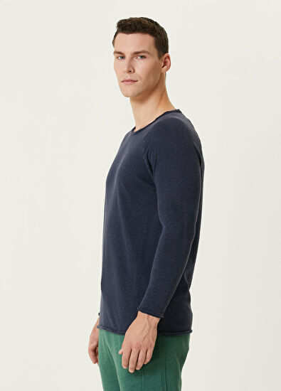 American Vintage Lacivert Uzun Kollu T-shirt - 3