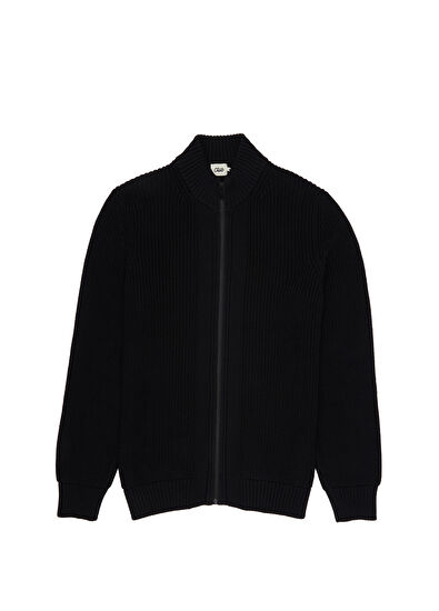 Black Rib Braided Cardigan Beymen Club Black Rib Braided Cardigan - 7