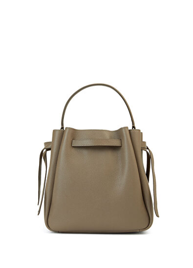 Tory Burch Rommy Bucket Mink Women's Leather Drawstring Bag - 4