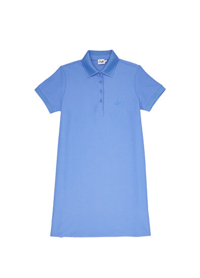 Beymen Club Mavi Polo Yaka Mini Elbise - 7