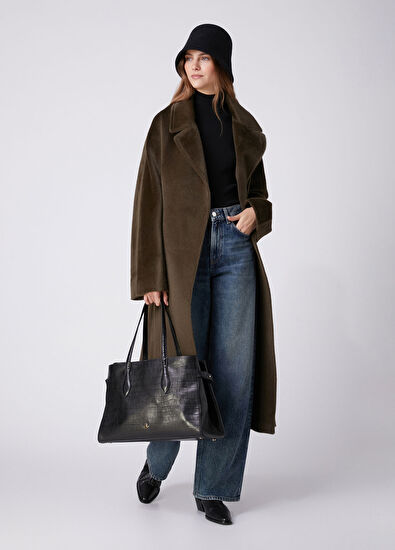 Beymen Club Dark Khaki Wool Coat - 4