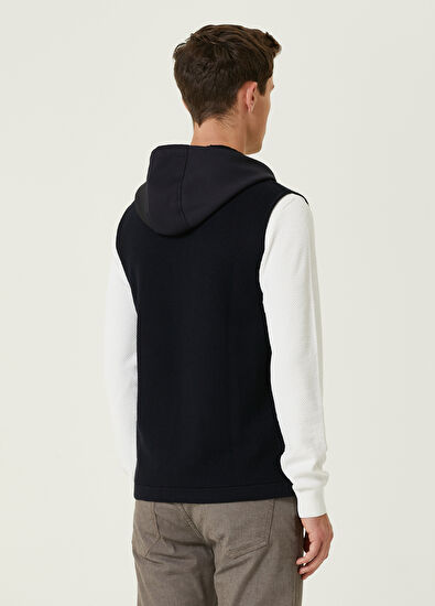 Beymen Club Navy Blue Hooded Wool Knit Vest - 5