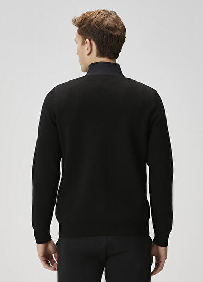 Beymen Club Black Collar Zippered Micro Insert Sweater - 6