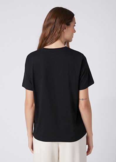 Beymen Club Siyah Tonal Logo Baskılı T-shirt - 5