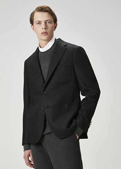 Beymen Club Siyah Yün Kaşe Blazer - 3