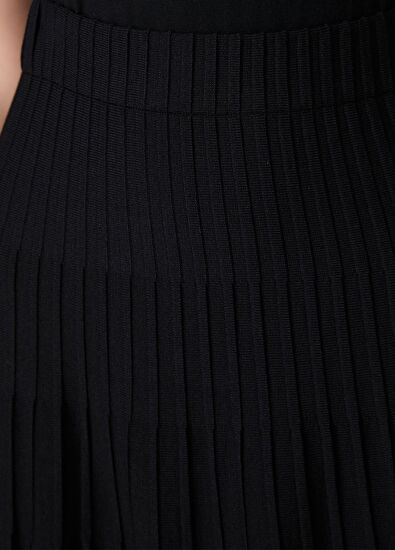 Beymen Club Black Pleated Midi Knit Skirt - 6