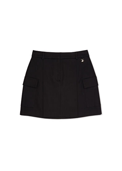 Beymen Club Siyah Mini Gabardin Etek - 7