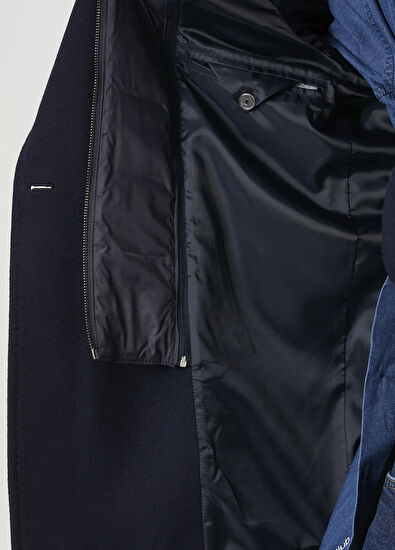 Beymen Club Navy Inner Collar Detail Wool Blend Coat - 10
