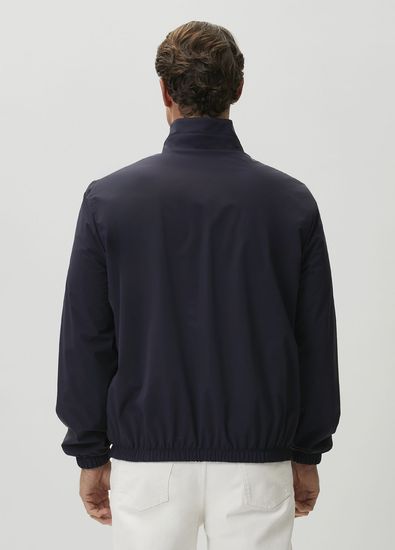 Brunello Cucinelli Navy Blue Grey Hooded Double Sided Coat - 5