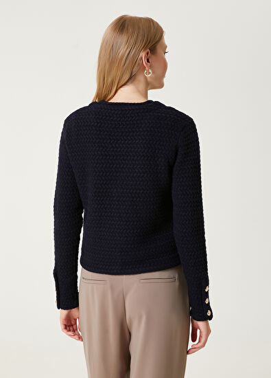 Lacivert Yün Triko Ceket Beymen Club Lacivert Yün Triko Ceket - 6