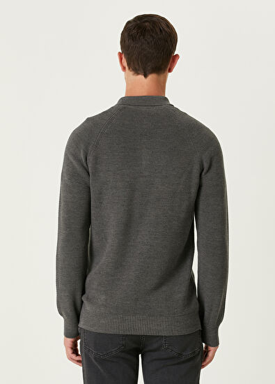 Beymen Club Grey Wool Polo Knitwear - 5