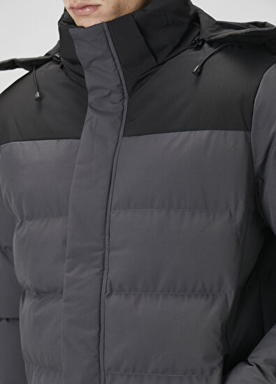 Beymen Club Koyu Gri Kapüşonlu Mont - 5