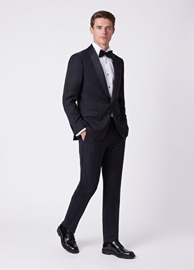 Beymen Club Dark Navy Blue Wool Tuxedo - 3