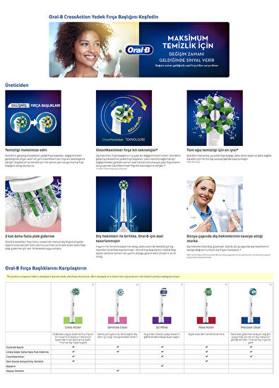 Oral-B EB50 Pro Cross Action 9'lu Beyaz Diş Fırçası Yedek Başlığı - 7