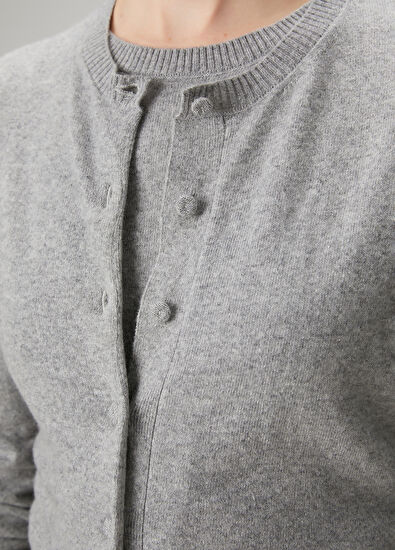 Beymen Club Grey Cashmere Blend Cardigan - 5