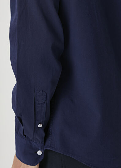 Beymen Club Comfort Fit Lacivert Gabardin Doku Gömlek - 7