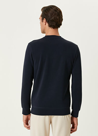 Beymen Club Navy Blue Logo Detailed Sweatshirt - 5
