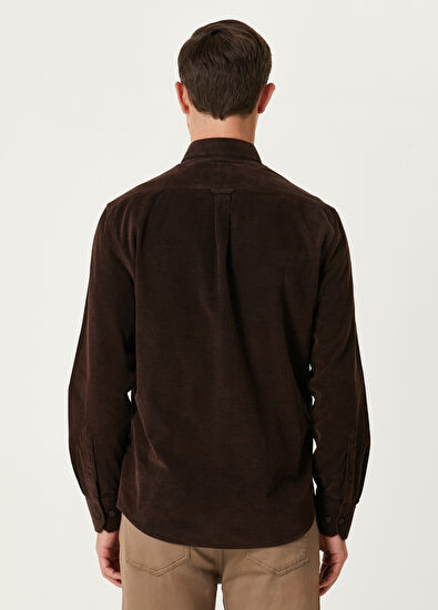 Beymen Club Comfort Fit Brown Velvet Shirt - 5
