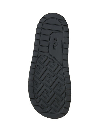 Fendi Black Logo Detailed Men's Slippers - 5