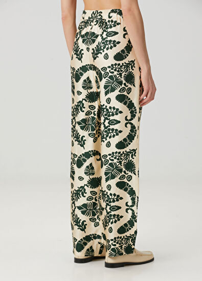 Sandro Cavalaire Yeşil Şal Desenli Pantolon - 4