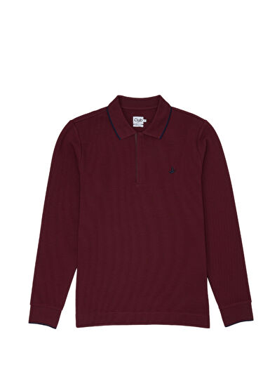 Beymen Club Comfort Fit Plum Polo Ottoman Sweatshirt - 5