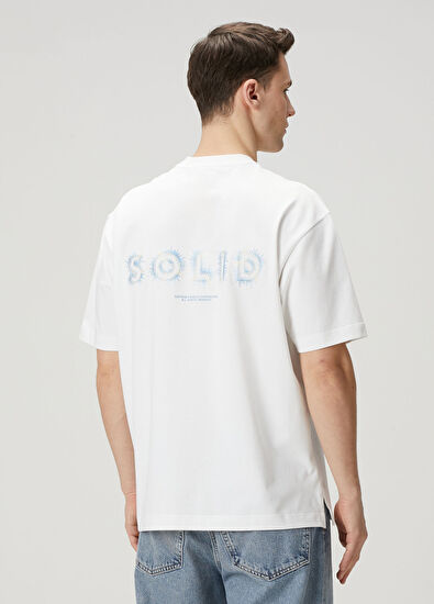 Solid Homme Beyaz Logo Detaylı T-shirt - 4