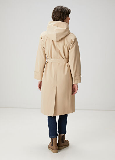 Beymen Club Beige Hooded Trench Coat - 6