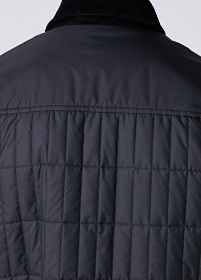 Beymen Club Black Collar Velvet Insert Quilted Thin Coat - 11