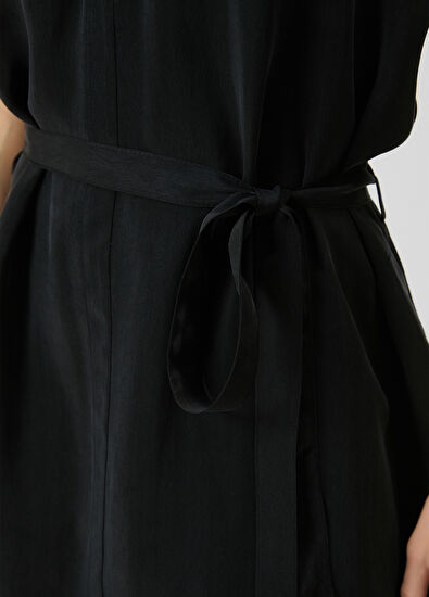 Beymen Club Siyah Cupro Mini Gömlek Elbise - 7