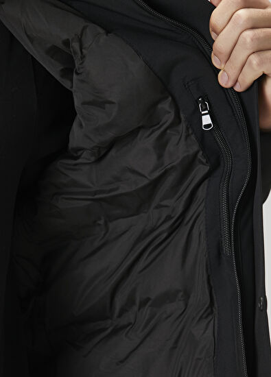 Beymen Club Black Hooded Long Coat - 7