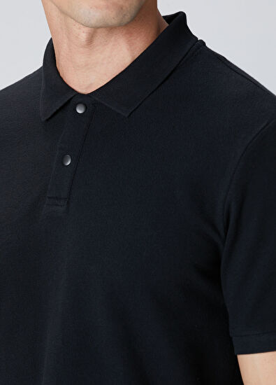 Network Siyah Çıtçıtlı Jakar Desen Kırılmaz Desen T-Shirt - 6