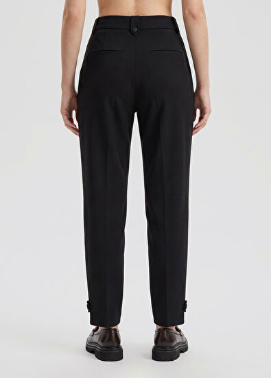 Beymen Club Siyah Paçası Apoletli Scuba Jogger Pantolon - 4