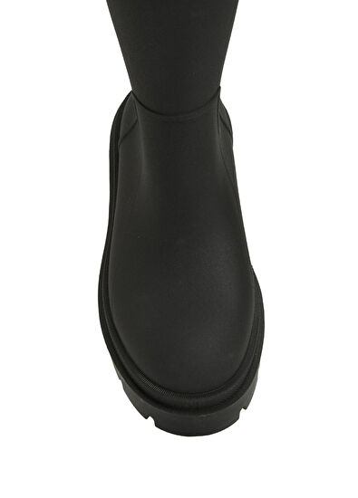 Siyah Beyaz Kadın Çizme - Görsel 5