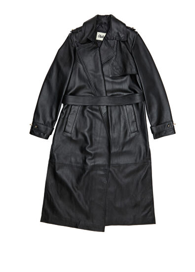 Beymen Club Siyah Deri Pardesü - 7