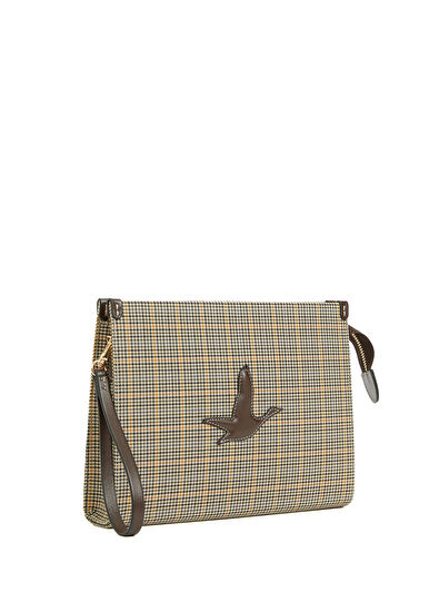 Beymen Club Beige Plaid Patterned Women's Wool Hand Portfolio - 3