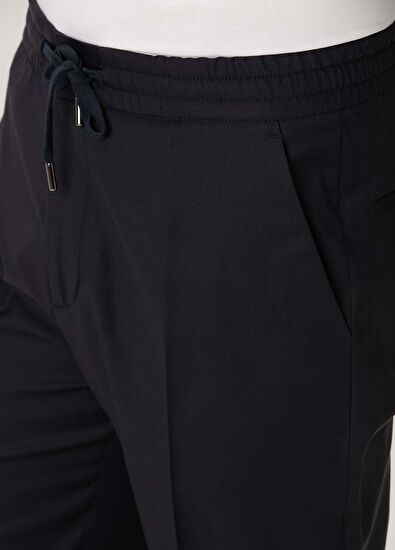 Maurizio Baldassari Siyah Beli Kordonlu Yün Pantolon - 4