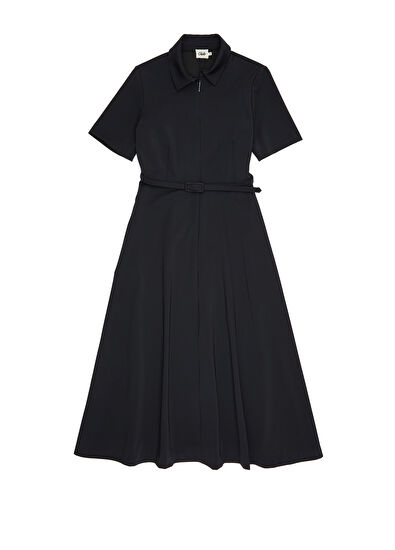 Beymen Club Siyah Midi Elbise - 7
