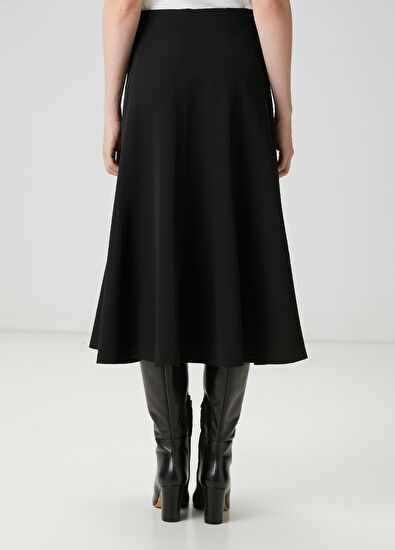 Beymen Club Siyah Midi Kloş Etek - 4