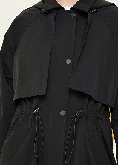 Beymen Club Siyah File Astarlı Uzun Rüzgarlık - 6