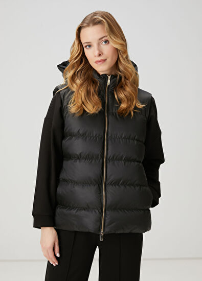 Beymen Club Black Hooded Puffer Vest - 3